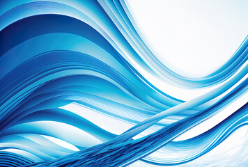 Background with blue wavy abstract lines. Generative AI