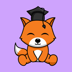 Vector illustration of cute and chubby fox