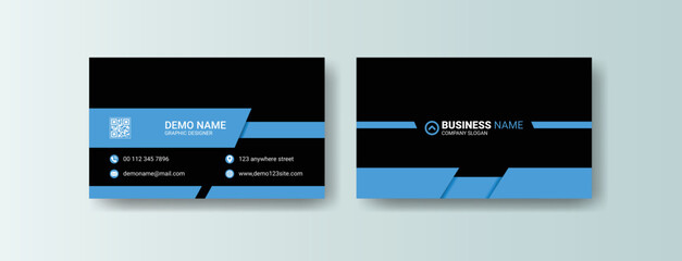 Corporate modern blue business card template design