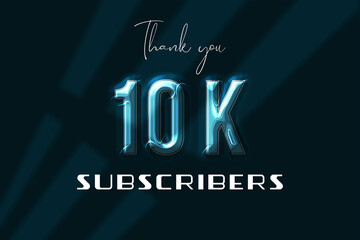 10 K subscribers celebration greeting banner with Plastic Design
