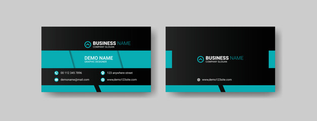 Ocean blue creative business card. Simple clean modern and creative business card template design