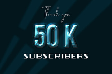 50 K  subscribers celebration greeting banner with Plastic Design
