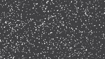 Snow Pattern. Vector illustration. White snowflakes on black  background. Falling snow.