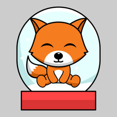 Vector illustration of cute and chubby fox