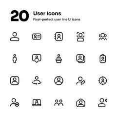 User pixel-perfect line icons suitable for website and mobile apps ui design