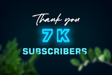 7 K subscribers celebration greeting banner with Glow Design
