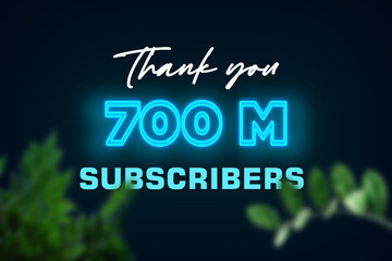 700 Million subscribers celebration greeting banner with Glow Design