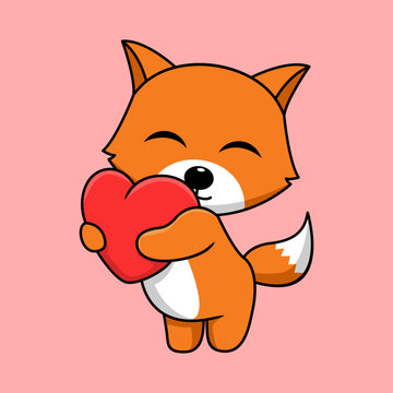 Vector illustration of cute and chubby fox