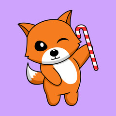 Vector illustration of cute and chubby fox