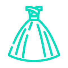 ballgown bride dress color icon vector. ballgown bride dress sign. isolated symbol illustration