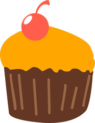 Cute Cake Cartoon Element Vector