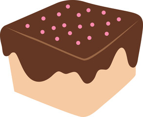 Cute Cake Cartoon Element Vector