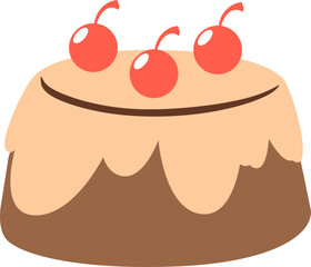 Cute Cake Cartoon Element Vector