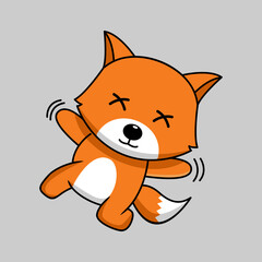 Vector illustration of cute and chubby fox