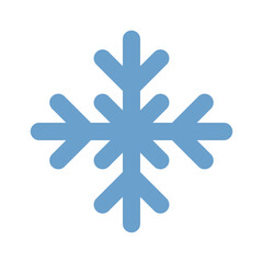 Blue snowflake icon isolated on white background. New year design element, frozen symbol. Flat vector illustration