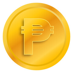 gold coins with peso sign