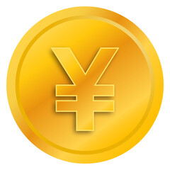 Obraz premium gold coins with yen sign
