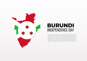 Burundi independence day on july 1st background isolated on white background.