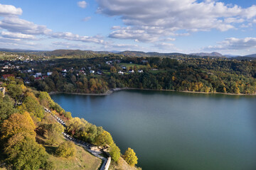 Lake Dobczyce - an artificial lake was built to regulate the Raba river, Poland, Europe
