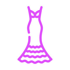 exaggerated drop bride dress color icon vector. exaggerated drop bride dress sign. isolated symbol illustration