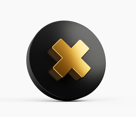 Fototapeta premium Mathematical gold Multiple symbols 3d style. Isolated objects on white background 3d illustration