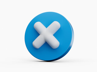 Fototapeta premium Blue Multiple Math Symbol. 3D Illustration on white background