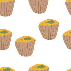 Seamless pattern Traditional Brazilian dish called Casquinha de siri