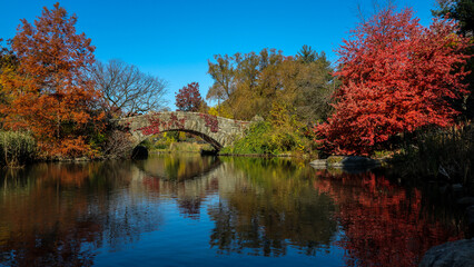 Lake bridge in New York's Central Park