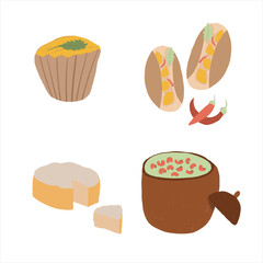 .casquiha de siri, fajitas, tres leches, Feijoada