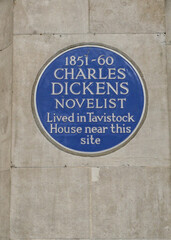 Charles Dickens memorial plaque