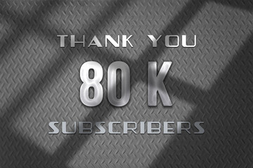 80 K  subscribers celebration greeting banner with Steel Design