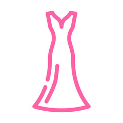 princess bride dress color icon vector. princess bride dress sign. isolated symbol illustration