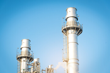 Chimneys of natural gas power plants