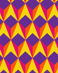 Abstract Hand Drawing Geometric Shapes Triangles Squares Seamless Vector Pattern Isolated Background