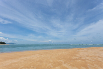 Beach in summer season at karon beach Phuket Thailand. Concept Travel and tour,Empty beach is famous tourist destination at Phuket Thailand