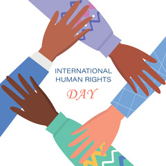 Hand drawn flat international human rights day illustration