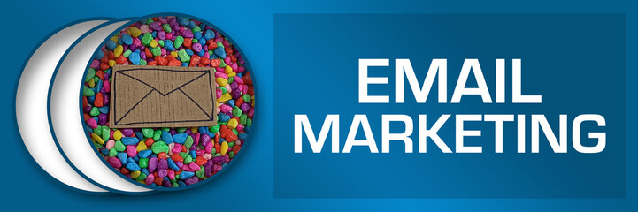 Email Marketing Envelope Colorful Stones Circles Blue Horizontal Text 