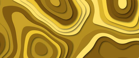 Colorful papercut and multilayer cutout geometric pattern on vector. Beautiful topography concept or smooth origami shape paper texture. Abstract background with waves.