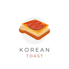 Illustration Logo of Korean Toast With Ham Stuffing