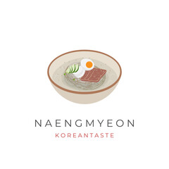 Naengmyeon Korean Noodle Illustration Logo