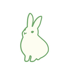 座るうさぎ　シンプルイラスト