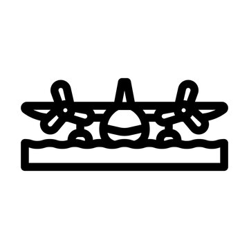 recommend clip art: seaplane airplane aircraft line icon vector. seaplane airplane aircraft sign. isolated contour symbol black illustration