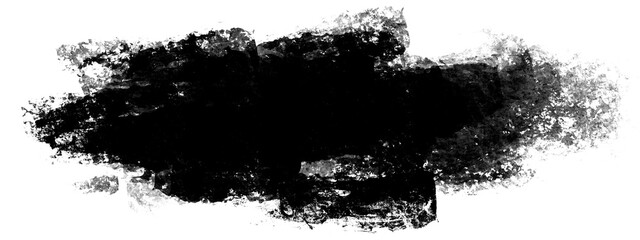Abstract black brush stroke smudge, random splash of black paint, masking shapes for manipulation purposes, isolated object illustration with transparent background
