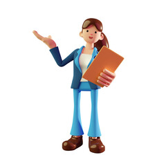 3D Woman Character Presentation Illustration