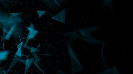 Obraz na płótnie Canvas Abstract plexus blue geometry background. Digital technology network connection concept. 3D rendered illustration.