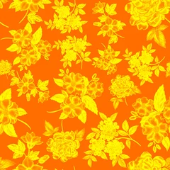 Foto op Canvas Watercolor seamless pattern with flowers. Vintage floral pattern. Flower seamless pattern. Botanical art. Floral botanical collection. Wedding floral set. Watercolor botanical design.  © Natallia Novik