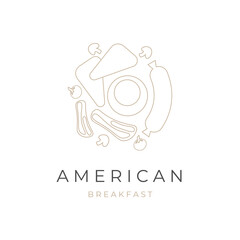 American Breakfast Line Art Logo