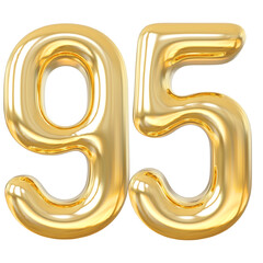 3d numbers 95 gold with generative AI