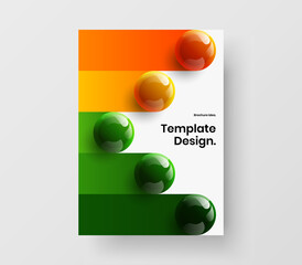 Trendy realistic spheres corporate identity template. Modern flyer design vector layout.
