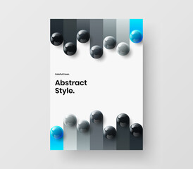Minimalistic cover design vector illustration. Vivid realistic balls banner template.
